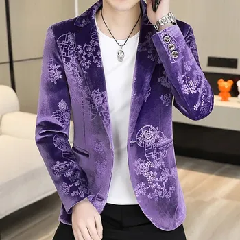 Best Fashion Pánské formální sako v moderním střihu Barva: Fialová, Velikost: XS