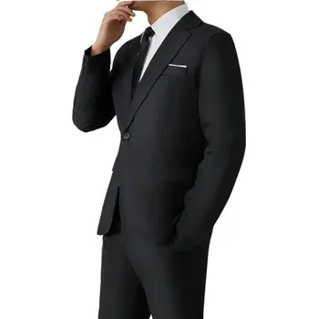 Pánský oblek Best Fashion Pánský formální oblek se sakem a kalhotami Barva: Černá, Velikost: 8XL