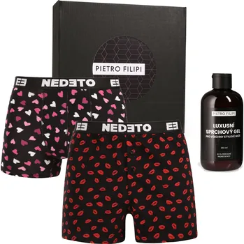 Boxerky Pánská dárková sada trenky a boxerky Nedeto a sprchový gel Pietro Filipi (3NPGBP1L/1) M Možnost vrácení zboží ZDARMA do 120 dnů!