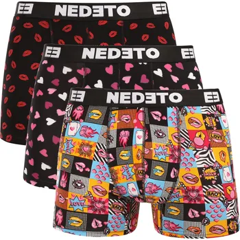 Boxerky 3PACK pánské boxerky Nedeto Valentýn vícebarevné (3NBVL01) M Možnost vrácení zboží ZDARMA do 120 dnů!