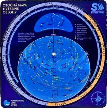 Hvězdářský dalekohled MAPA SUPRA PRAHA OTOČNÁ OBLOHY 23.5x23.5 cm MĚSÍC & LUNACE 2023-30 (Rükl)