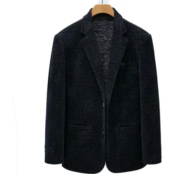 Pánský kabát Best Fashion Pánský vlněný kabát pro chladné podzimní dny Barva: Tmavě Modrá, Velikost: XXS