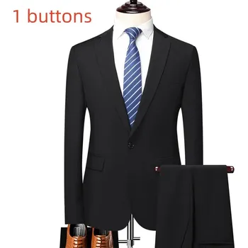 Pánský oblek Best Fashion Pánský elegantní oblek pro formální příležitosti Velikost: S, Barva (Varianta): black 1 buttons