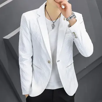 Pánské sako Best Fashion Pánské elegantní sako pro business i společenské akce Barva: Bílá, Velikost: M