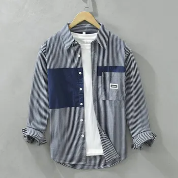 Pánská košile Best Fashion Pánská pruhovaná košile z prodyšné bavlny Barva: Modrá, Velikost: 2XL