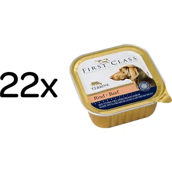 Krmivo pro psa FIRST CLASS Hovězí paštika pro psy 22 x 150 g