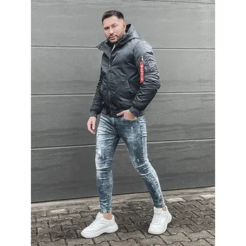 Pánský kabát Tmavě modrá pánská zimní bunda Bolf 2120 - L