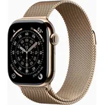 Apple Watch Series 11 GPS + Cellular 42mm Gold Titanium Case with Gold Milanese Loop