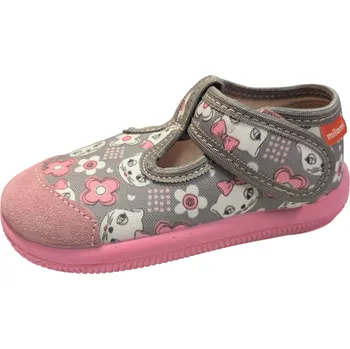 Dětská sportovní obuv „Dětské bačkory Milami 226-ZAA s kočičkami, šedé| Botonožka.cz“ Velikost: 22