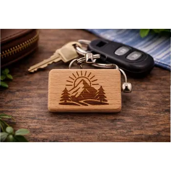 věšák na klíče Dary dřeva Dřevěná klíčenka s gravírováním – milovníci hor