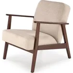 Křeslo MILANO 1S béžové/tmavý ořech