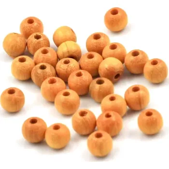 Korálek Korálky dřevěné SV oranžové 6mm – 30 ks