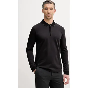 Bavlněné tričko s dlouhým rukávem BOSS H-Peduzzi 06 50549583 černá 99X, vel. XL