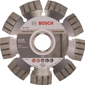 Brusný kotouč BOSCH Diamantový dělicí kotouč Best for Concrete 115 x 22,23 x 2,2 x 12 mm 2.608.602.651