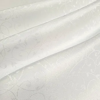 BYTEMA Dekorační jednobarevná látka LÍSTEČKY BÍLÉ šíře 170 cm