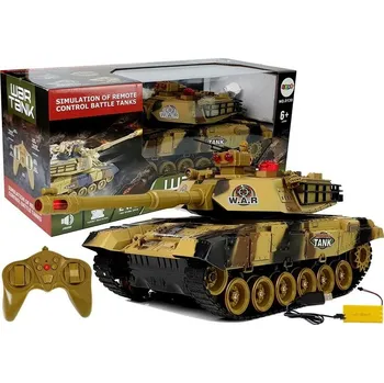 RC model auta Velký tank na dálkové ovládání R/C 1:18 2,4Ghz zeleno-žlutý RTR