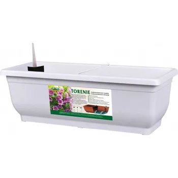 Truhlík Tuhlík samozavlažovací plastový TORENIE MODERN matný bílý 75cm