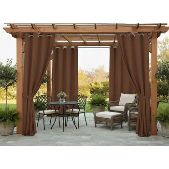 Pergola Venkovní zahradní závěs s kroužky MONTANA color 22 hnědá, různé rozměry (cena za 1 kus) + dárek úvaz MyBestHome Rozměr: 155x220 cm