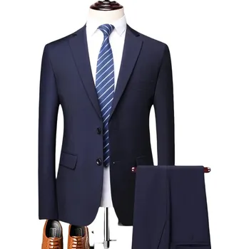 Pánský oblek Best Fashion Pánský oblek pro business a slavnostní příležitosti Barva: Tmavě Modrá, Velikost: XXS