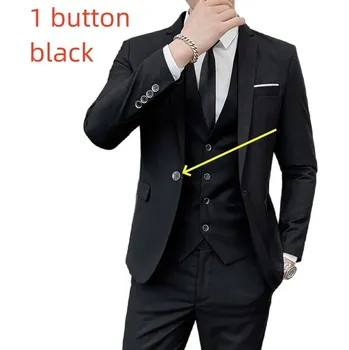 Pánský oblek Best Fashion Pánský formální oblek pro svatby a oslavy Velikost: XXS, Barva (Varianta): 1 buttons black