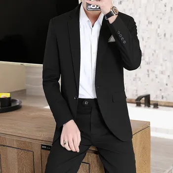 Pánský oblek Best Fashion Pánský elegantní oblek pro business i volný čas Barva: Černá, Velikost: XS