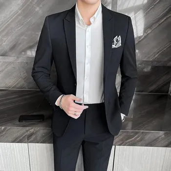 Pánský oblek Best Fashion Pánský společenský oblek pro svatby Barva: Černá, Velikost: 3XL