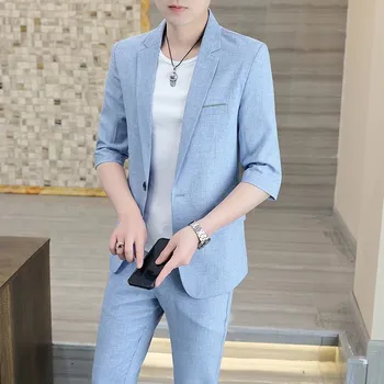 Pánský oblek Best Fashion Pánský elegantní oblek pro formální události Barva: Modrá, Velikost: 4XL