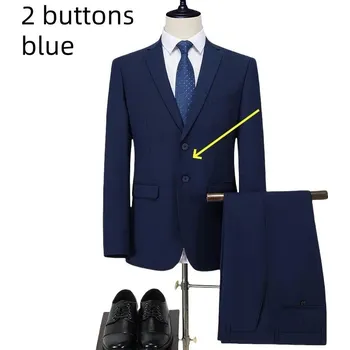 Pánský oblek Best Fashion Pánský formální oblek pro slavnostní příležitosti Barva: Modrá, Velikost: M