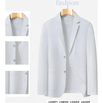 Pánské sako Best Fashion Pánské letní sako z lehkého prodyšného materiálu Barva: Bílá, Velikost: M