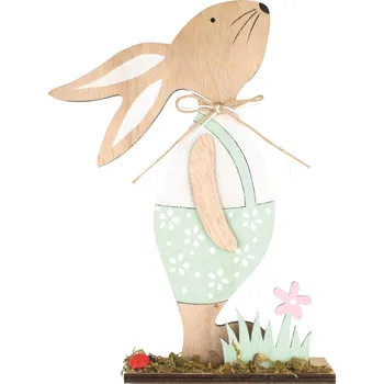 Anděl Přerov Zajíc dřevěný na postavení 26 cm