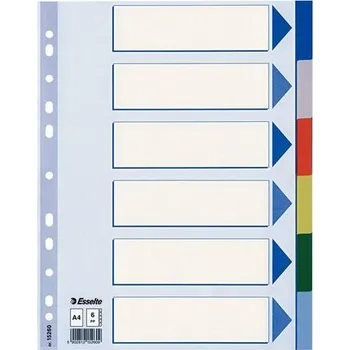 Plastové rozdružovače Esselte Duo, 10 ks, 6 oddílů