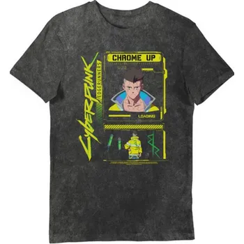Pánské tričko Pánské tričko Cyberpunk: Edgerunners David Chrome Up Vintage Style M