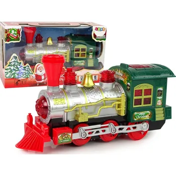 Vláček a vláčkodráha Mamido Vánoční lokomotiva Světla Zvuk Zelené na baterky