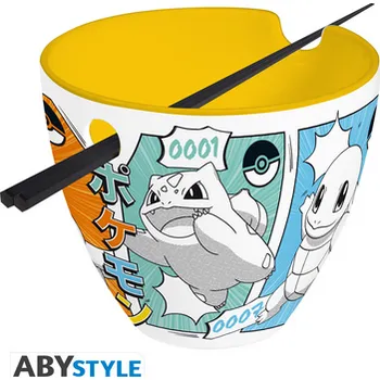 Pokémon - Ramen Bowl with chopsticks - "Starters Manga"