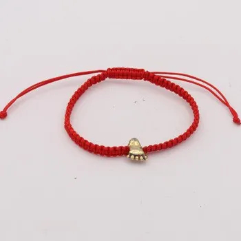 Náramek Stříbrný náramek šňůrka nožička