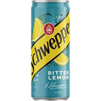 Limonáda Tonic Schweppes Bitter - Lemon, plech, 24x 0,33l