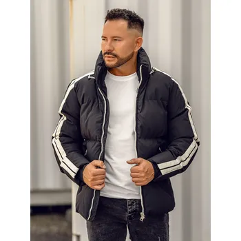 Pánská parka Černá pánská prošívaná zimní bunda Bolf 9979A - 2XL