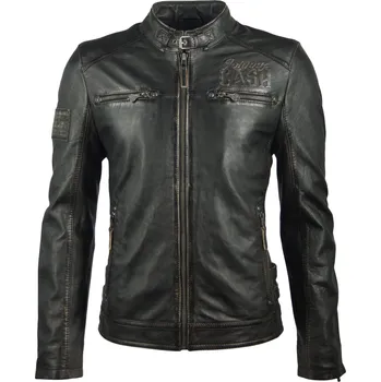 Pánská casual bunda Pánská černá kožená bunda Johny Cash Velikost XXXL