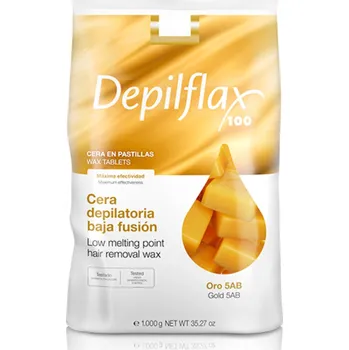 Depilflax 100 elastický depilační vosk s nízkou teplotou tání Oro 5AB zlatý 1000 g