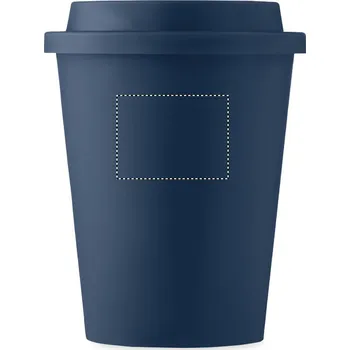 Jednorázové nádobí Dvojstěnný pohár PP 300 ml TAMPONOVÝ TISK (MAX. 3 BARVY, 30X40MM) 3 barvy 100 BACK UPPER