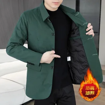 Best Fashion Pánské zateplené sako pro chladnější období Barva: Zelená, Velikost: 3XL