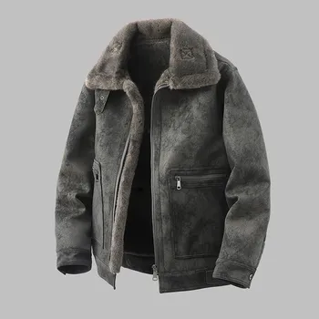 Pánský kabát Best Fashion Pánská hřejivá bunda s kožešinovým vzhledem Barva: Zelená, Velikost: 4XL