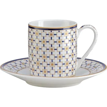 Sklenice Sada porcelánových šálků s podšálky CHARLES 80ml/2ks