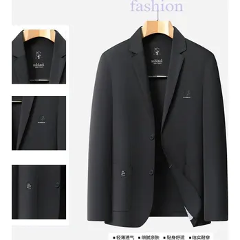 Best Fashion Pánské lehké letní sako pro každodenní nošení Barva: Černá, Velikost: S