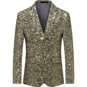 Pánský oblek Best Fashion Pánský společenský oblek se zdobným leskem Barva: Zlatá, Velikost: 3XL