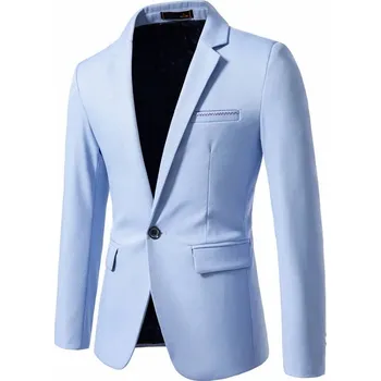 Pánské sako Best Fashion Pánské slim sako v moderním ležérním stylu Barva: Nebeská, Velikost: 3XS