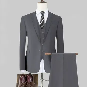 Best Fashion Pánský společenský oblek pro večerní události Velikost: S, Barva (Varianta): gray 2 button