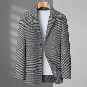 Best Fashion Pánské kárované sako pro volný i pracovní den Barva: Světle Šedá, Velikost: 7XL