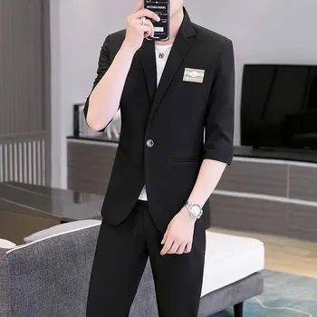 Best Fashion Pánské lehké letní sako pro neformální styl Barva: Černá, Velikost: S