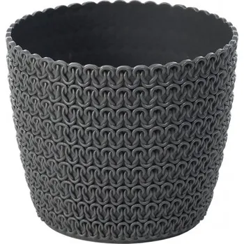 Obal na květináč Plastový květináč Magnolia Jersey 110 mm, šedý (119864 007 LA730 Magnolia jersey šedá 110mm obal)